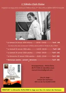 Affiche du stage animé par Helene Doué les 24 & 25 janvier 2026